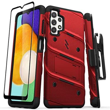 Imagem de ZIZO Pacote de parafusos para Galaxy A13 5G Capa com protetor de tela Suporte Coldre Cordão - Vermelho