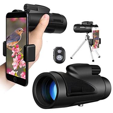 Imagem de Telescópio monocular de 40 x 60 Hd com adaptador de telefone para montagem e tripé para acampamento, observação de pássaros, viagens, escalada ao ar livre, caça, pequena surpresa