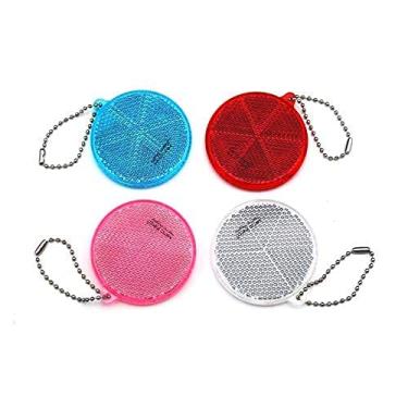 Imagem de Refletor de segurança super brilhante MFC Pro 4 peças – Elegante equipamento refletivo para jaquetas, bolsas, mochilas, carrinhos e cadeiras de rodas, White Round-shaped