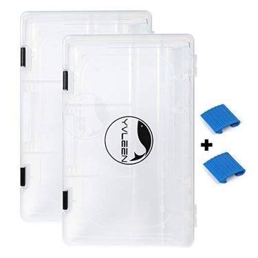 Imagem de YVLEEN Caixas De Equipamento De Pesca-3600 3700, Equipamento, Armazenamento, Organizadora De Plástico Com Divisórias Removíveis-2Pacotes/4Pacotes Bandejas De Equipamento-Incluídas 2Peças Clipe Extra