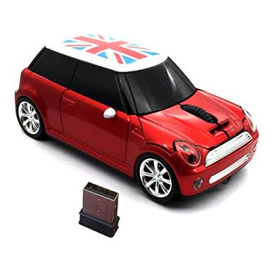 Imagem de Kamouse Mouse de carro sem fio, mouse super fofo em forma de carro, mouse óptico USB para jogos com mini receptor para PC, notebook e janela