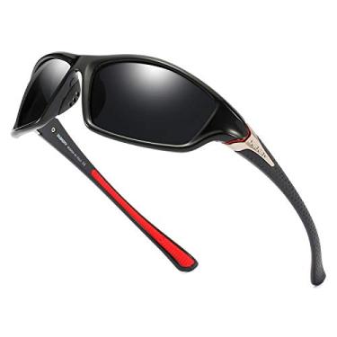 Imagem de DUBERY Óculos de sol masculinos com lentes polarizadas 100% proteção UV para dirigir ciclismo pesca D120, A 1-preto/preto, Normal