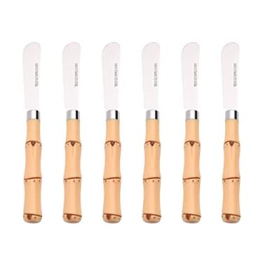 Imagem de Mimo Style Conjunto de Espátulas Cabo de Bambu, Aço Inoxidável Polipropileno. São Perfeitos Para o Dia a Dia. São Elegantes e Combinam Com Todos Os Eventos e Ocasiões. Resistente e Durável