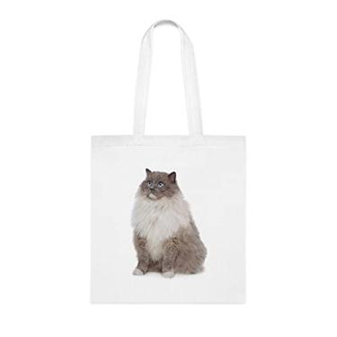 Imagem de Ragdoll Bolsa de gato Ragdoll, presente de sacola de gato Ragdoll, bolsa de ombro de gato Ragdoll, sacos reutilizáveis para gatos Ragdoll, ideia de presente de cesta de Natal de aniversário,