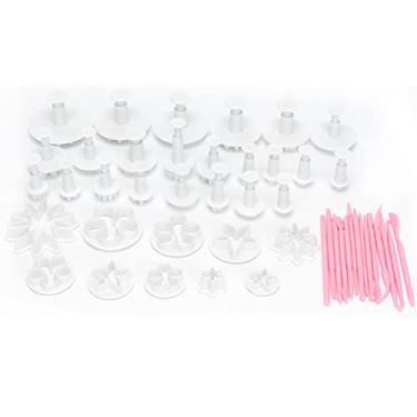 Imagem de 47Pcs Bolo Moldes, Bolo Sugarcraft Êmbolo Fondant Cutter Bolo Gravando Moldes Fondant Cookies Cupcake Sobremesa Impressão Ferramentas de Decoração
