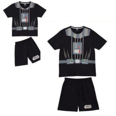 Imagem de Pijama Infantil Star Wars Camiseta E Short Preto Com Prata - Lupo