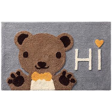 Imagem de SHENGANG Tapete de banho aglomerado para decoração de casa tapete de porta de banheiro absorvente antiderrapante tapete de banho super macio, 01,45x65cm