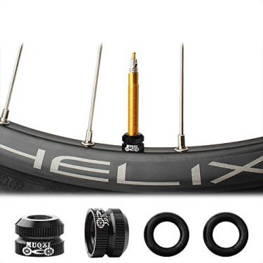 Imagem de VANICE Porca de válvula de pneu de vácuo de bicicleta, acessórios de porca de válvula de tubo interno Presta, adequado para a maioria das bicicletas de montanha ou estrada/preto