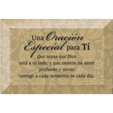 Imagem de Dexsa UNA Oración Especial - Uma Oração Especial - Ditado inspirador em espanhol 10 x 15 cm Placa de vidro com cavalete