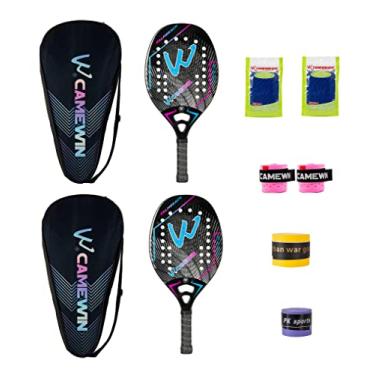 Imagem de Raquete de tênis de praia profissional padel carbono e fibra de vidro raquetes de tênis padel raquetes de rosto macio com bolsas (3K-003)