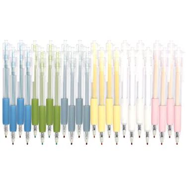Imagem de Anller 24 canetas de gel coloridas retráteis, canetas esferográficas de tinta gel, ponta fina (0,5 mm), tinta preta