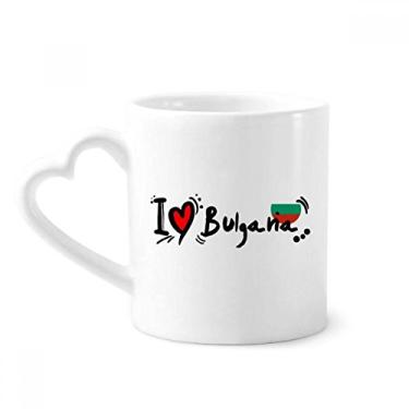 Imagem de I Love Bulgana Word Flag Love Heart Illustration Mug Coffee Ceramic Drinkware Glass Heart Cup