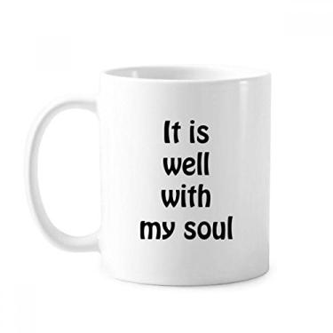 Imagem de It Is Well With My Soul Citações Cristãs Caneca Cerâmica Café Porcelana Utensílios de Mesa