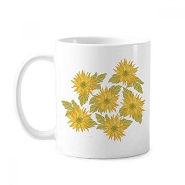 Imagem de Flor pintada à mão planta girassol vegetação caneca cerâmica xícara de porcelana café louça