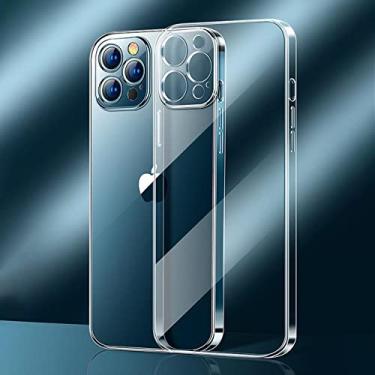 Imagem de Capa de telefone quadrada transparente para iphone 13 14 11 12 pro xs max mini x xr 7 8 plus se 2020 2022 capa macia tpu, transparente, para iphone13 pro