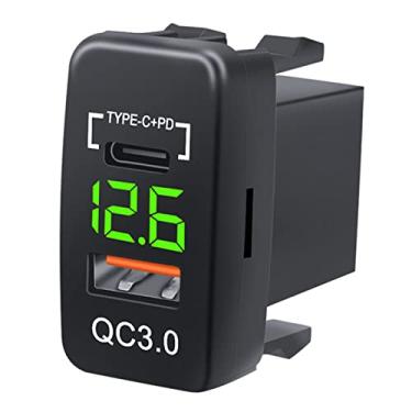 Imagem de MOOKEENONE 1 carregador de carro QC3.0 Dual Type C + PD USB QC 3.0 12-24 V LED adaptador de carro para Toyota