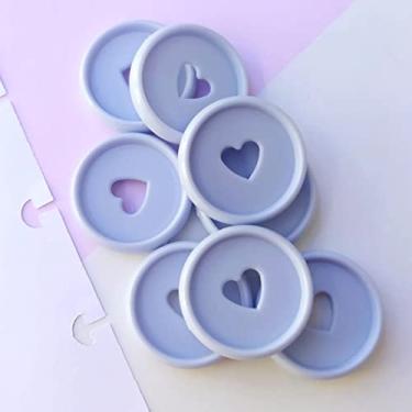 Imagem de Kit 12 Discos M 24mm de Caderno Infinito Sistema Inteligente Amor Infinito Cadernos - Coração (Azul Serenity)