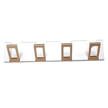 Imagem de Ganchos para casaco Rack de casaco montado na parede metal robusto retrátil gancho rack elegante economia de espaço gancho dobrável para casacos cachecóis bolsas chapéus para entrada quarto banheiro cabide de casaco montado na parede ( Colo