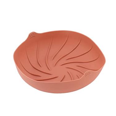 Imagem de Panela de Silicone para Fritadeira, Filtro de óleo Antiaderente de Silicone para Fritadeira, Cesta Saudável para Assar Fornos (Rosa vermelha)