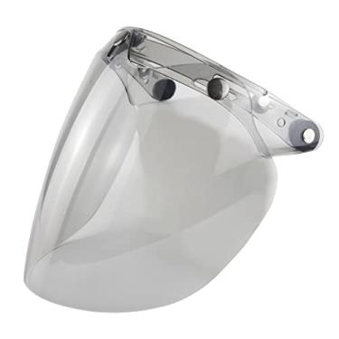 Imagem de LUGU Viseira de capacete de face aberta Capacete de motocicleta Lente bolha 3-snap Bubble Wind Shield Visor