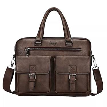 Imagem de Bolsa Pasta Maleta Executiva de Luxo Premium Couro Macio para Notebook (Chocolate)