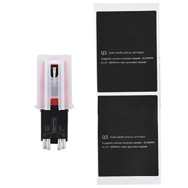 Imagem de Junlucki Record Needle Stylus | Cartucho de toca-discos de vinil | Agulha de substituição para toca-discos fonográfico Stylus estéreo de agulha dupla para toca-discos de vinil LP USB