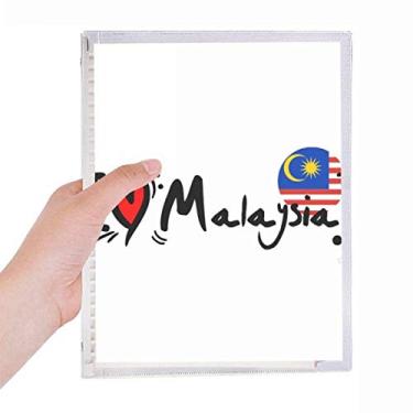 Imagem de I Love Malaysia Palavra Bandeira Love Coração Ilustração Caderno Diário Folhas Soltas Recarregável Diário Papelaria