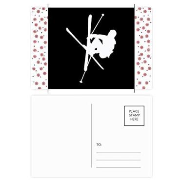Imagem de Skateboarding Black Sport Outline Christmas Christmas Flower Celebration Cartão postal Blessing Mailing Card