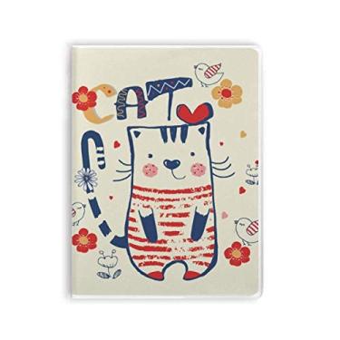 Imagem de Caderno de desenho de flores de gato fofo com desenho de flores e goma