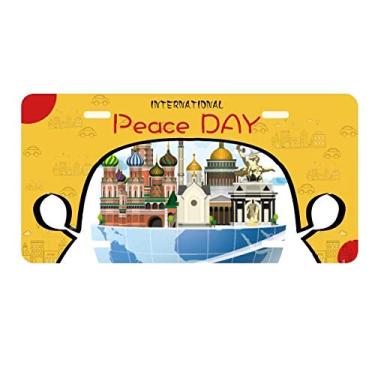 Imagem de DIYthinker Placa de carro Catedral de São Basílio da Rússia para decoração de carro, dia da paz
