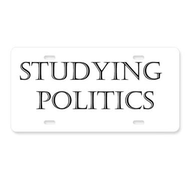 Imagem de DIYthinker Etiqueta de aço inoxidável para decoração de placa de licença política estudando frases curtas