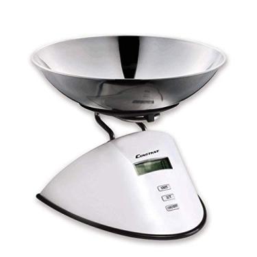 Imagem de balança de cozinha digital com tigela balança eletrônica 5kg cozinha doméstica com bandeja tigela pequena assadeira aço inoxidável pesando botão destacável transparente