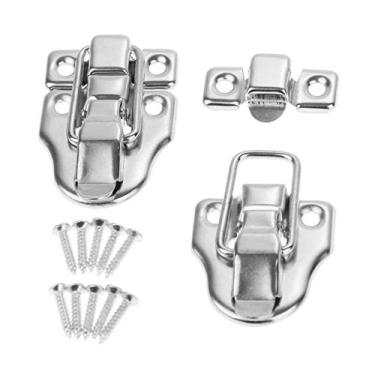 Imagem de 2 PCS 59 * 40mm Antique Bloqueio de Metal Jóias Caixa de madeira Caixa de Hasps Travinhas Decorativas Malas de Malas Latch Fivela Fecho Furnware Móveis com Sccreew YYDFPIIA (Color : B)