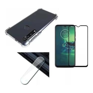 Imagem de Capa Anti Impacto + Pelicula + Lente Camera Moto G8 Plus