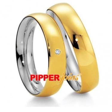 Imagem de Par Aliança De Casamento Ou De Noivado Em Ouro 18K - Alm1201 - Pipper