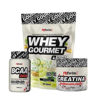 Imagem de Kit Whey Protein Refil + Creatina 300g + BCAA 100 cáps Gourmet - FN Forbis Nutrition (Torta de Limão)