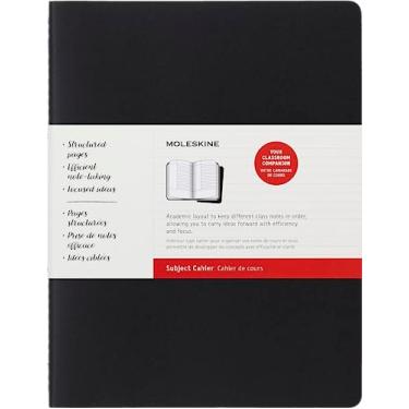 Imagem de Moleskine Cahier Journal, capa macia, grande (12,7 cm x 21 cm), pautado/forrado, preto, 80 páginas (conjunto com 3)