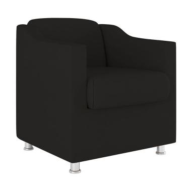 Imagem de Cadeira Poltrona Decorativa Reforçada Sala De Espera ? Balaqui Decor Cor:Preto