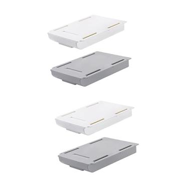Imagem de PRETYZOOM 4 Pçs Organizador De Mesa Pendurado Escritório Cinza De Estilo Auto-Oculto Gaveta De Lápis Porta-Perfurador Porta-Perfurador Branco S Papel De Carta Montado Parede Adesivo