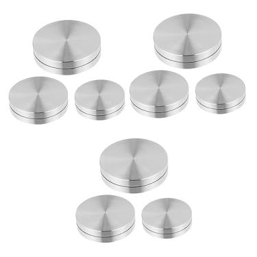 Imagem de DOITOOL 9 Peças De Vidro De Mesa Prateleiras De Canto De Armazenamento Hardware Para Metal E Placa De Base Bandeja De Liga Giratória Servindo Topos De Círculo Cozinha Café Giratório