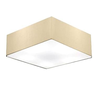 Imagem de Plafon Painel Sobrepor Quadrado Cúpula Tecido 15/70x70, Vivare Iluminação, Plafon3056 LA, Algodão Cru, Grande