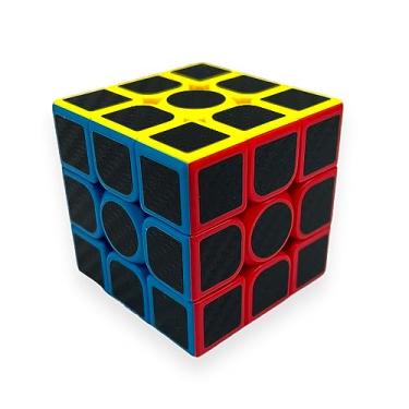 Imagem de Cubo Magico Profissional Cabono Carbon 3x3x3 Speed Cube Magic Colorido Adesivado