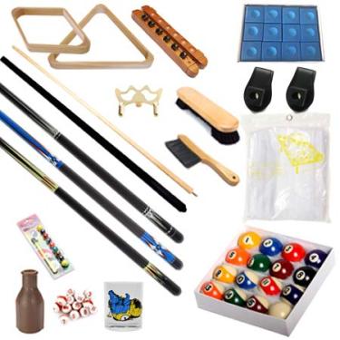 Imagem de Mesa de sinuca – Kit de acessórios premium de bilhar com 32 peças – Conjuntos de bolas de ponte para taco de bilhar (Kit-8)