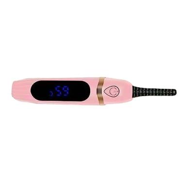 Imagem de Modelador de Cílios Aquecido, Ferramenta Modeladora de Cílios Portátil de Longa Duração Com Display Digital de Ondulação Rápida para a Vida Diária (Rosa)
