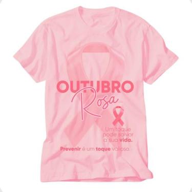 Imagem de Camiseta Outubro Rosa Blusa Prevenção Amor Auto Cuidado - Vidape