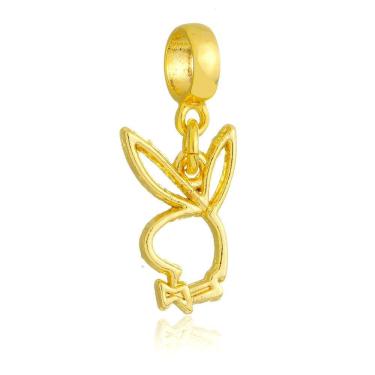 Imagem de Pingente Berloque Coelho Playboy Pandora Banhado a Ouro 18k - Premium