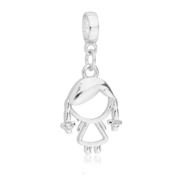 Imagem de Pingente Berloque Menina Pandora Banhado a Prata 925 - Premium