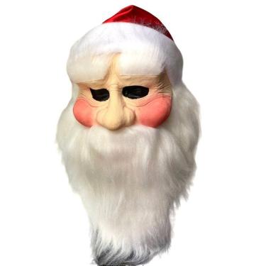 Imagem de Fantasia Máscara Papai Noel com Barba Cabelo pelúcia - Natal