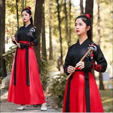 Imagem de Fantasia antiga chinesa plus size Hanfu masculino cavaleiro da antiguidade estudioso cosplay feminino terno chinês homem roupas orientais
