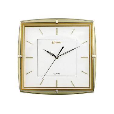 Imagem de Relogio de Parede Quadrado Dourado Claro Moderno Herweg